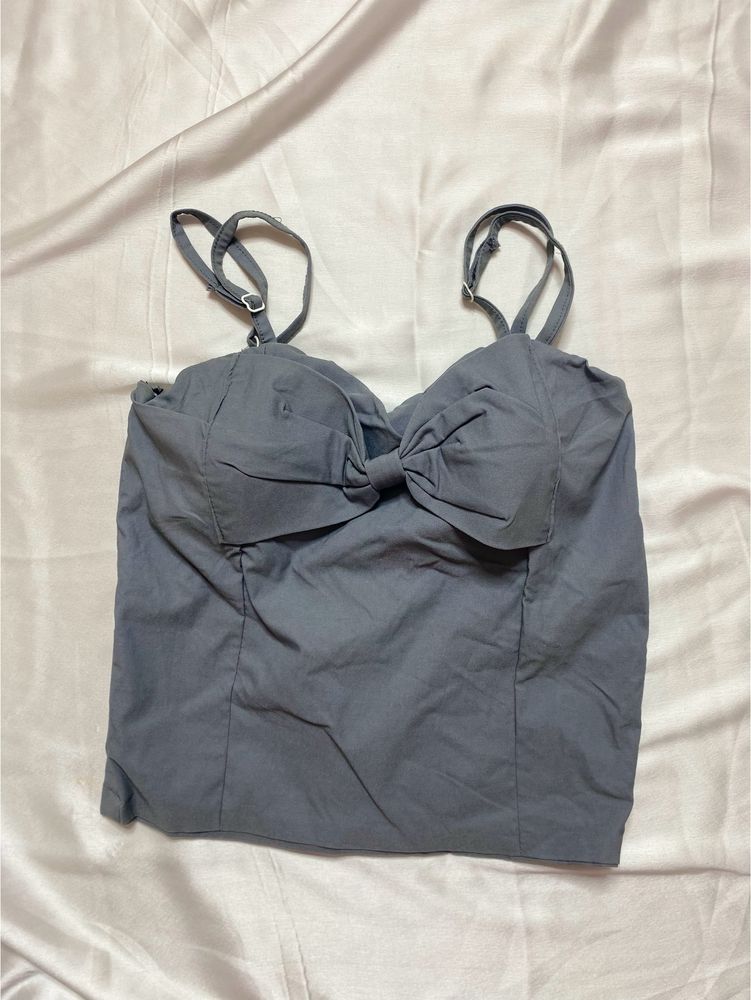 Padded Grey Bow Top