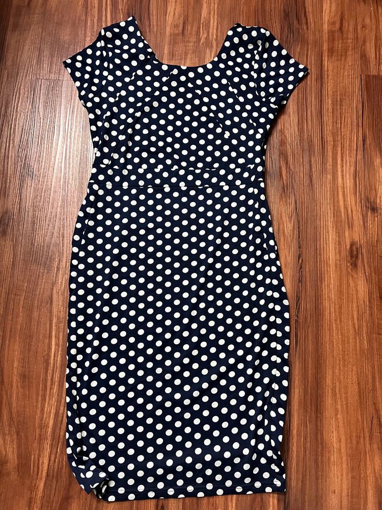 White Polk Dotted Dress