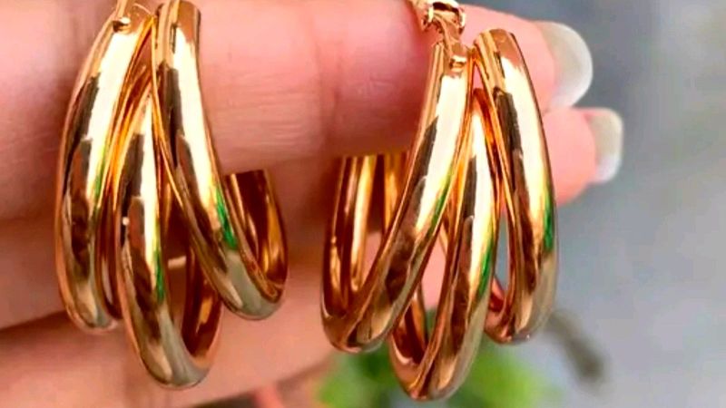 Golden Hoop Earrings