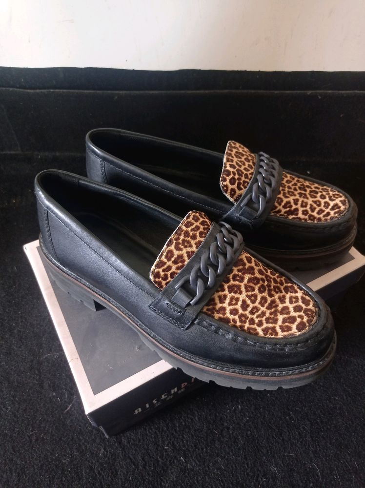 Leapord Print Blend Platform Loafers