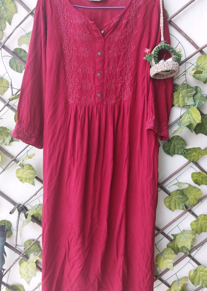 Maroon Kurta