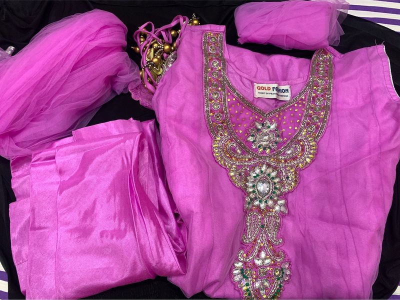 Lavendar anarkali set(not pink pure lavendar)