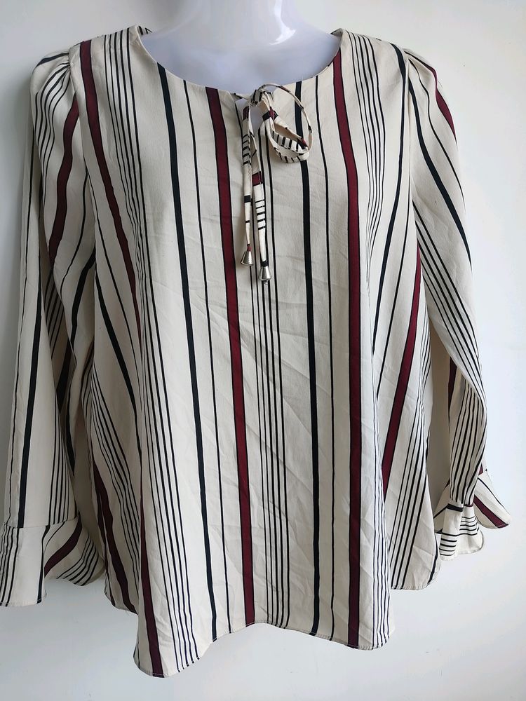 Korean Made Striped Printed Top