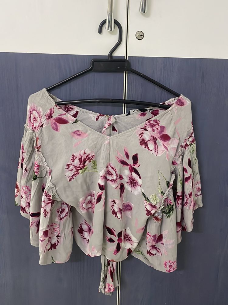 Cape Sleeved Floral Top From Westside