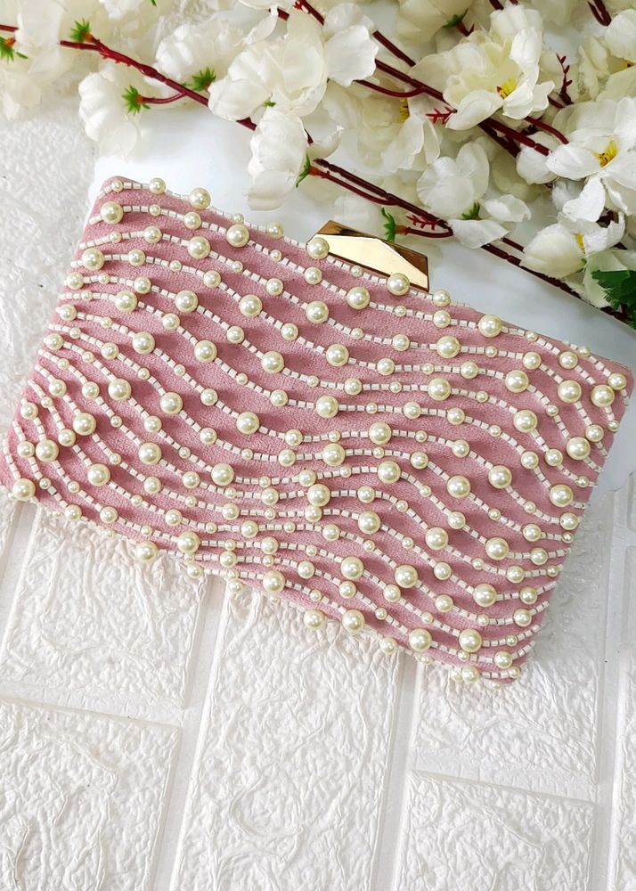 Exclusive Pearl Work Festive Clutch