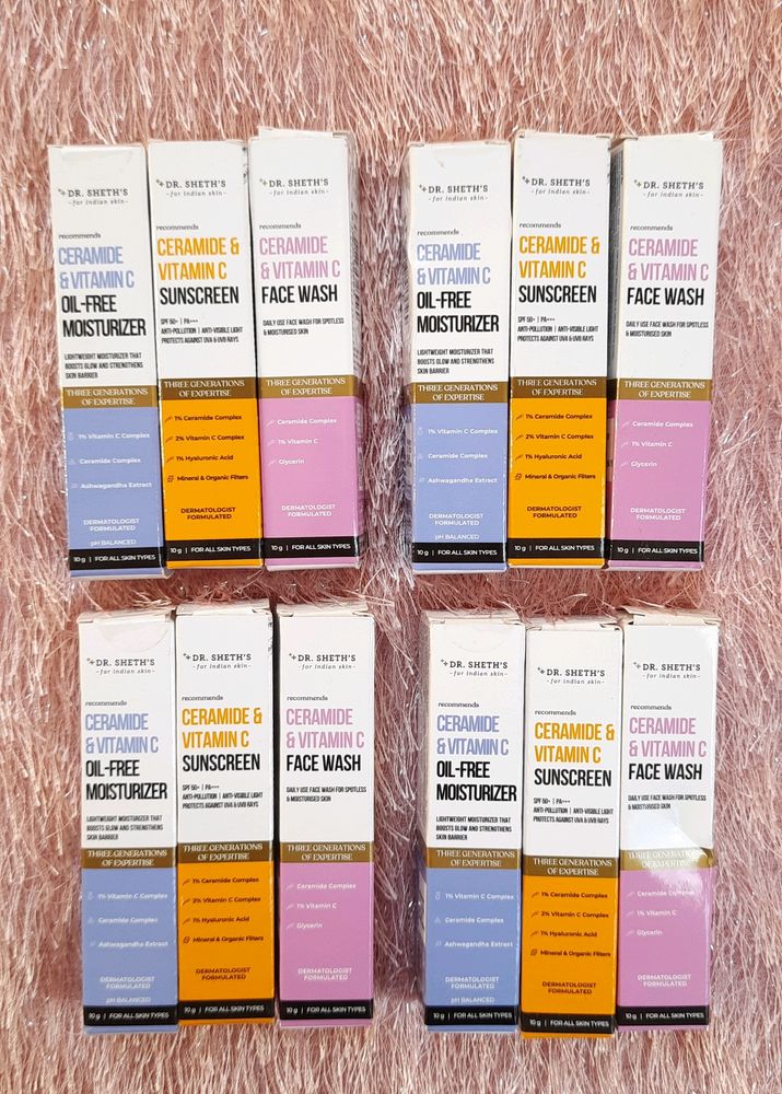 Dr. Sheth's Sunscreen, Mostururiser And Facewash