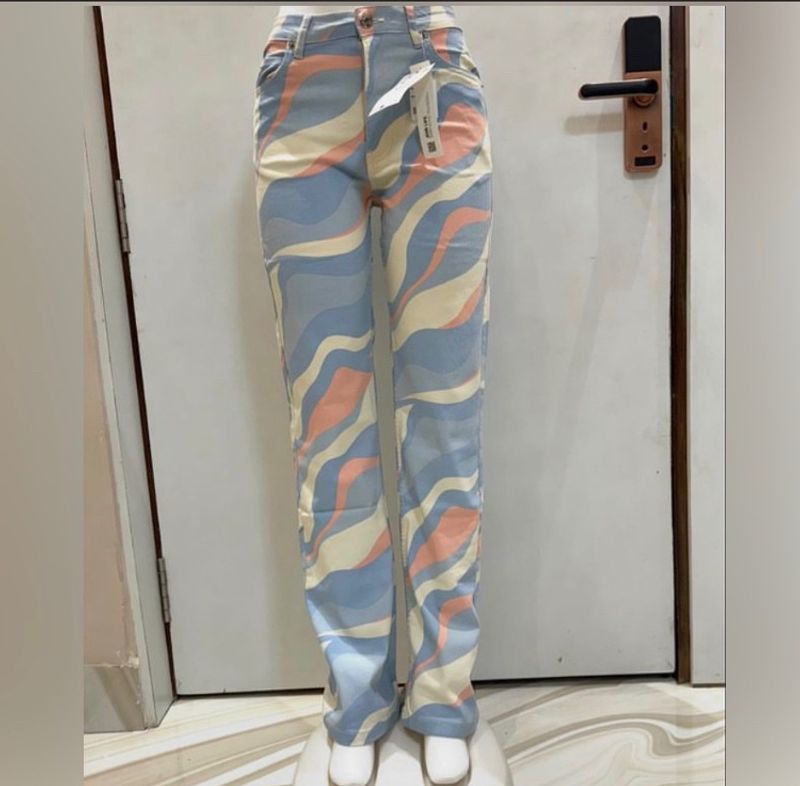 ZARA Brand Abstract Print Denim