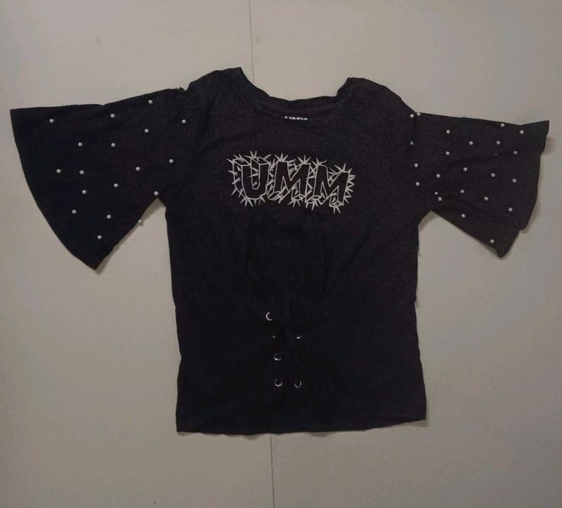 Branded UMM Cute Black Top