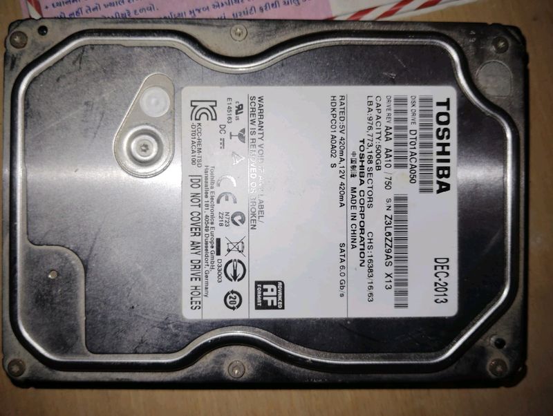 Toshiban 500gb Harddisk