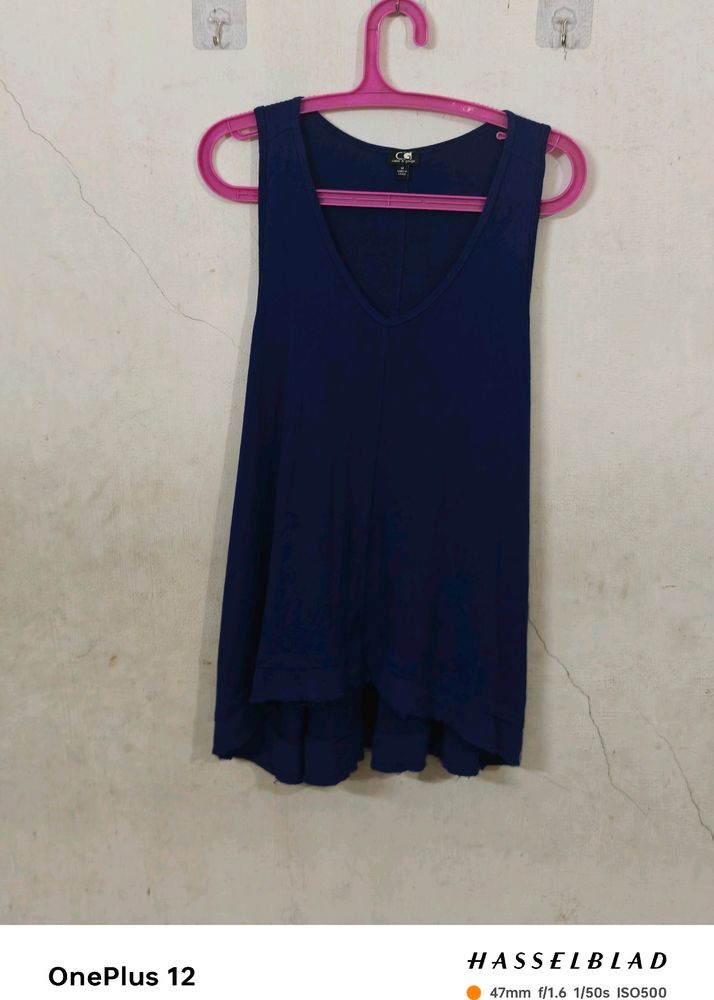 Imported Comfortable Blue Tunic Tank