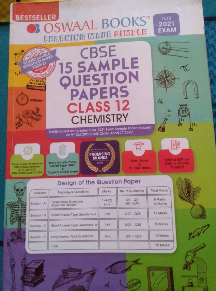 Class 12 Chemistry, Ncert Cbse 15 Sample Question Paper Book