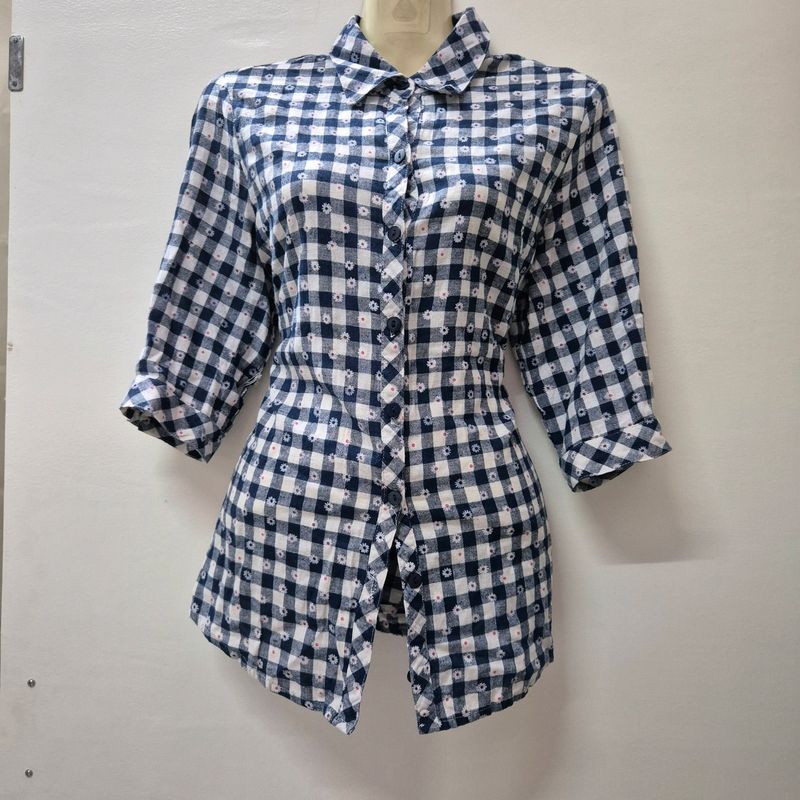 Korean Daisy Gingham Shirt.