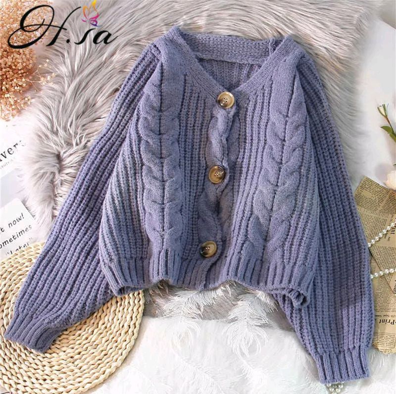 Korean Blue Stylish Wool Cardigan