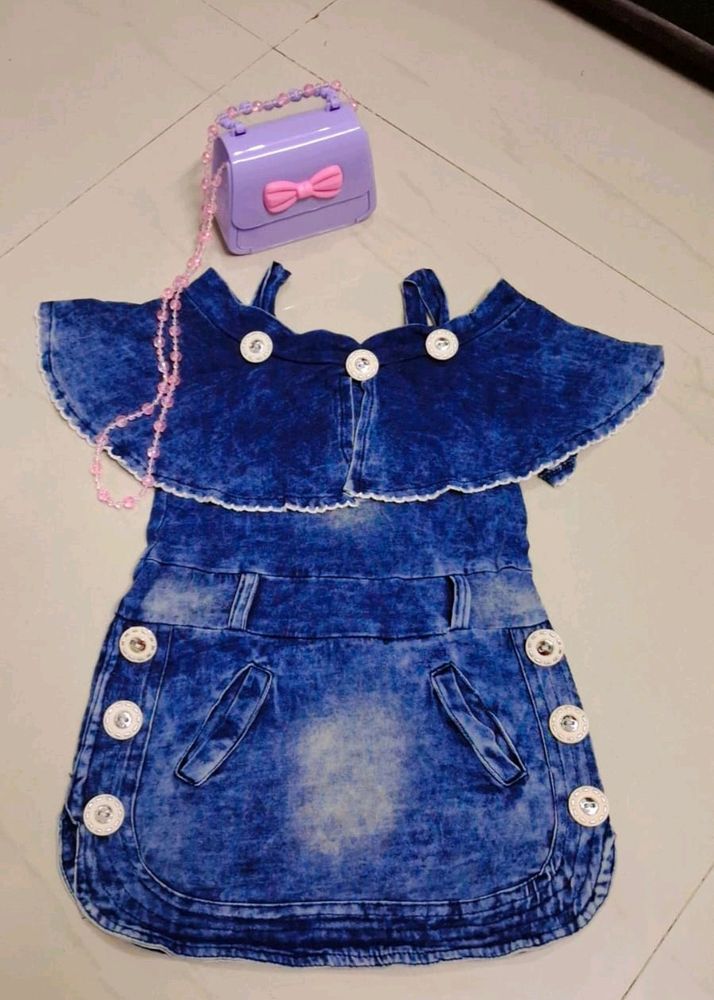 Baby Girls Denim Middi Dress