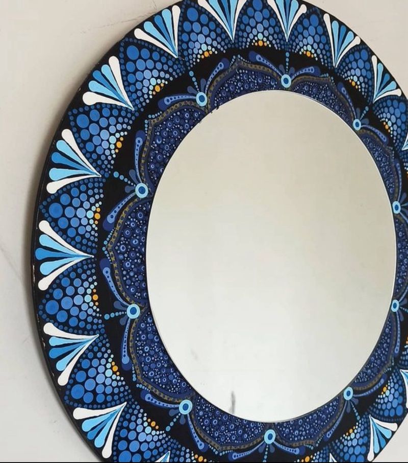 Mirror In Dot Art Mandala Handmade
