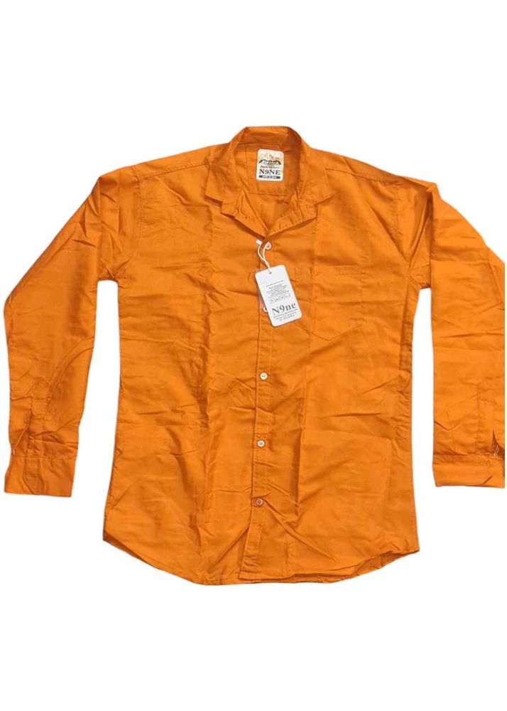 Dark Orange XL size Plain Men's Shirts