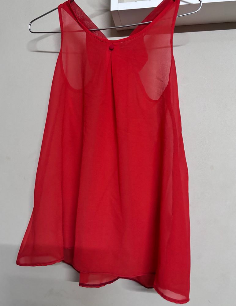 Red Back Bow Top