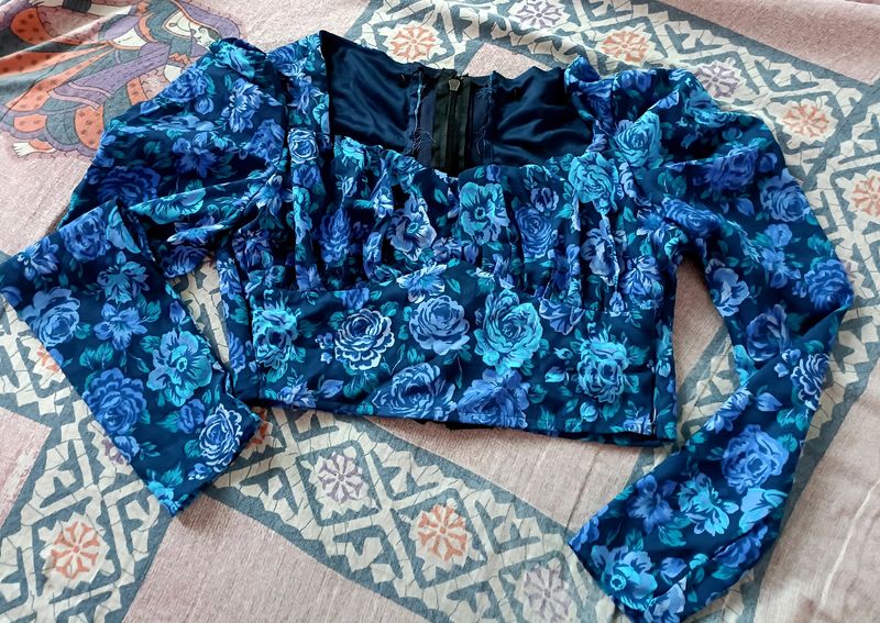 Floral Corset Top ( Puff Sleeve)