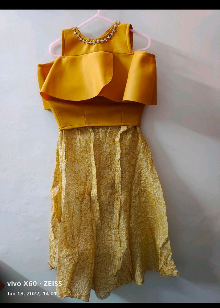 Mustard Top Skirt Co Ord Set