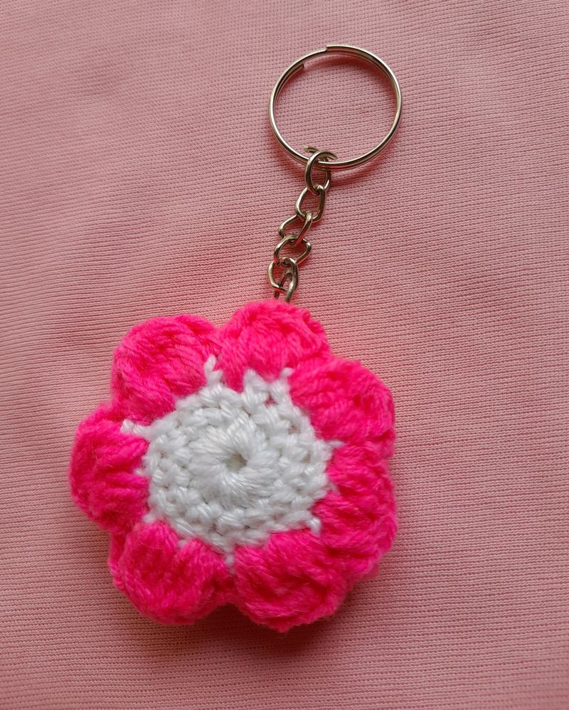 Crochet Flower Keychain