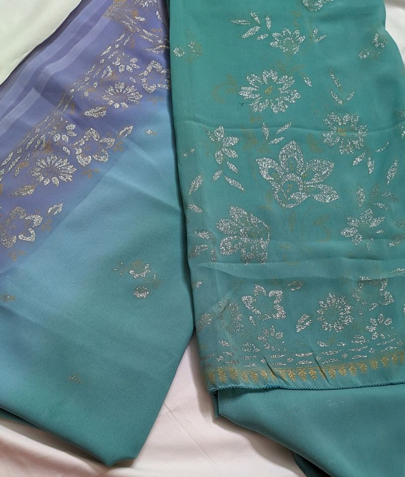 Sea Green- Purple Colour Daily Wear Saree