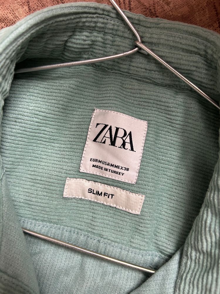 Zara Corduroy Torquoise Shirt