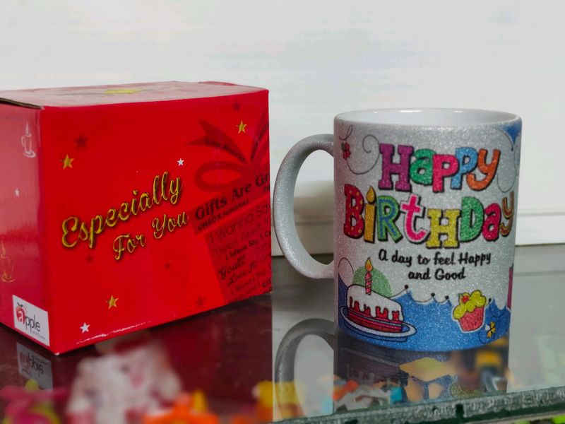 Glitter Ceramic Mugs For Happy birthday