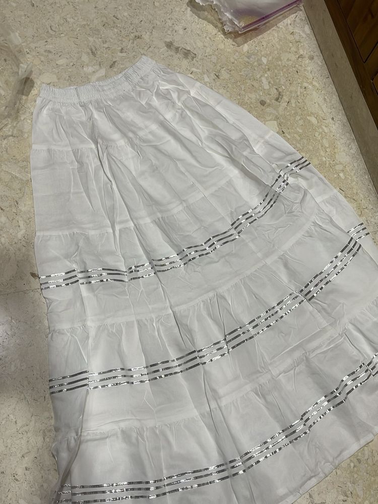 New White Cotton Skirt