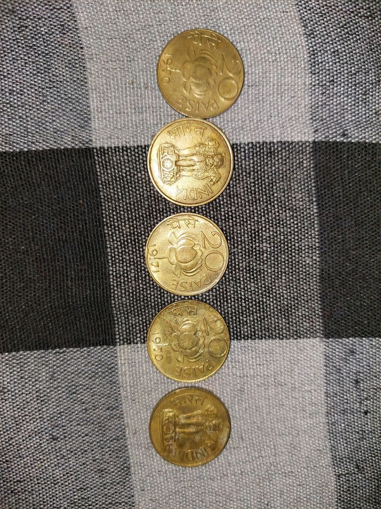 20 Paise Coins - 5 Piece