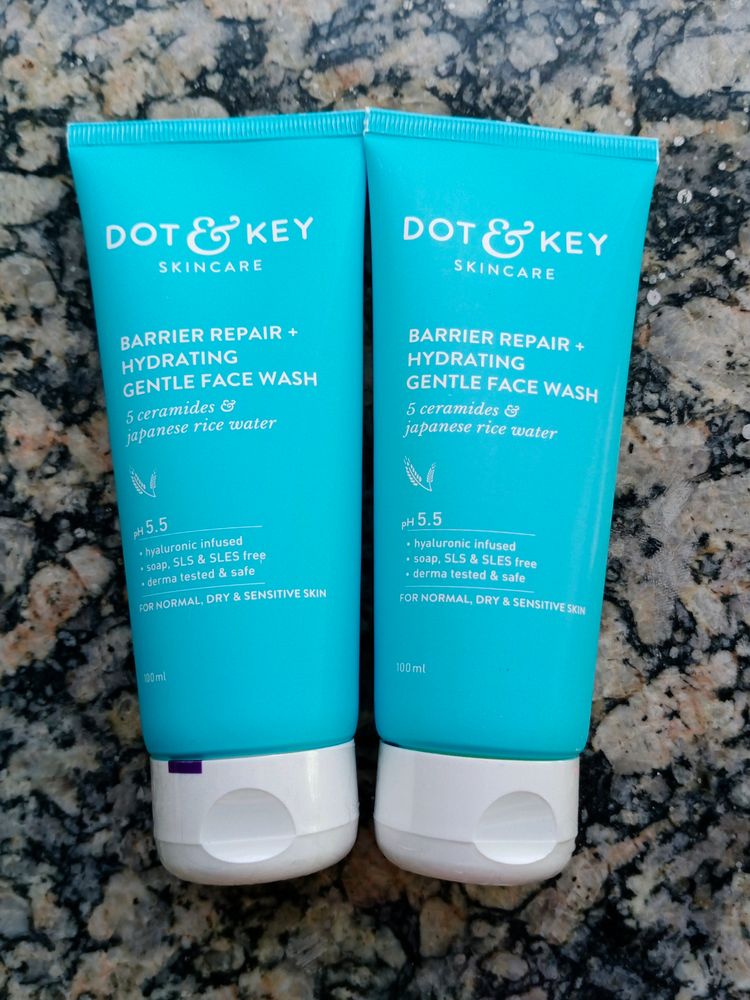 DOT & KEY Barrier Repair + Hydrating Gentle Face Wash With Probiotic|Ceremide Face Wash|Face Wash For Dry Skin,Normal Skin&Sensitive Skin