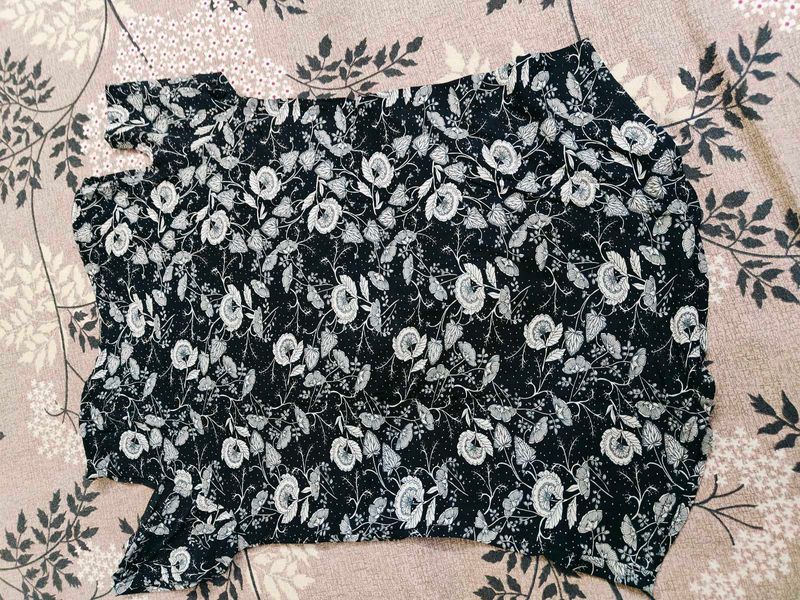 Black Cut Shoudler Top