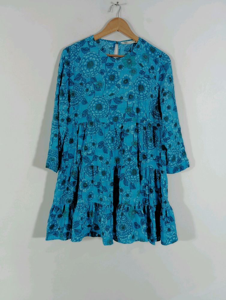 Blue Printed Casual Dress (Women)