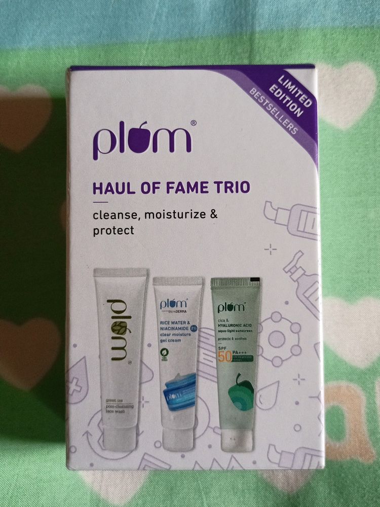 Plum Face Wash, Moisturizer, Sunscreen