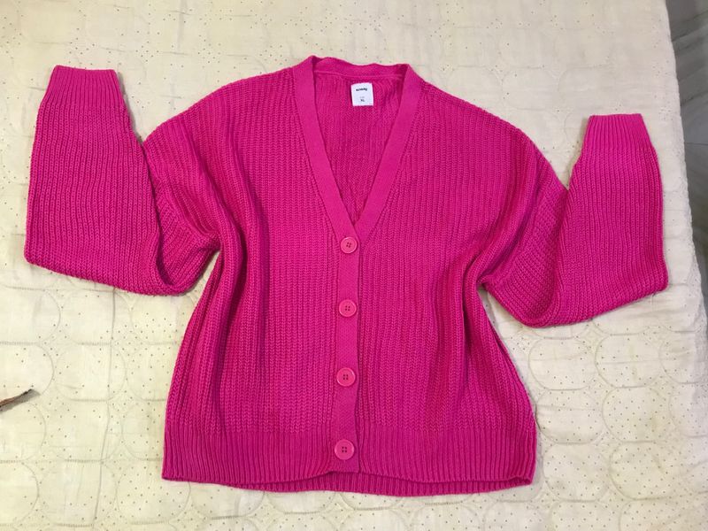 Fuschia Pink Cardigan Fits M-XL