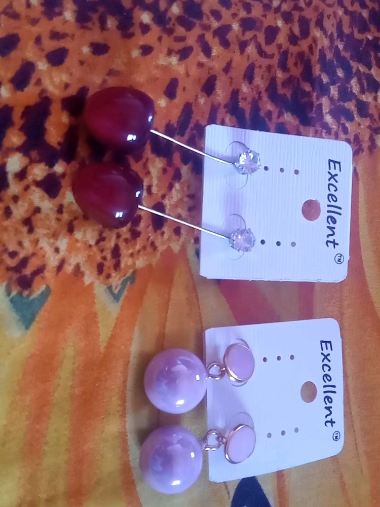 Red And Purple Earrings