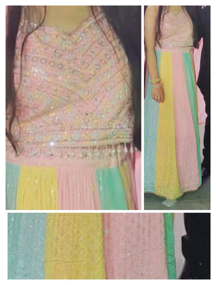 Multi Colour Lehnga Only 1 Time Wear