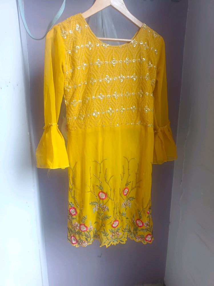 Peplum Kurti With Gharara And Dupatta