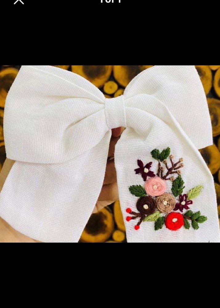 Combo Of Hair Embroidered Bow