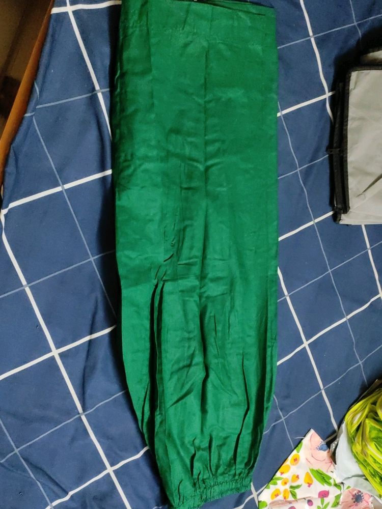 Green Cotton Suit With Palazzo