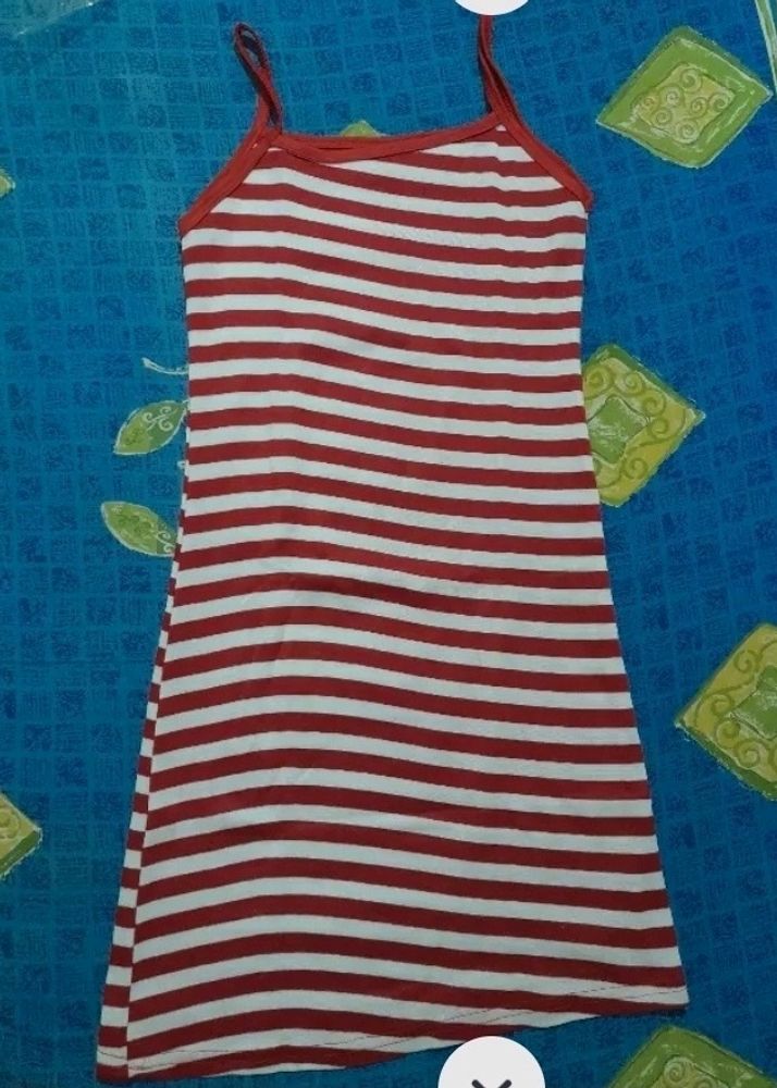 Striped White and Red One Piece..