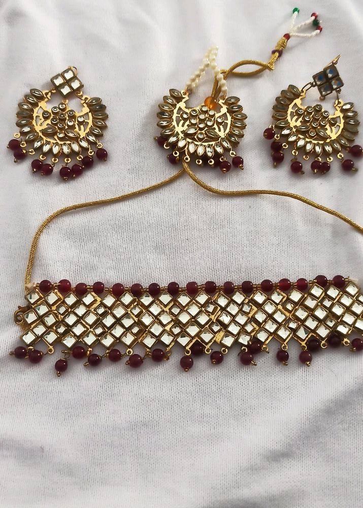 Maroon Jewellery Set