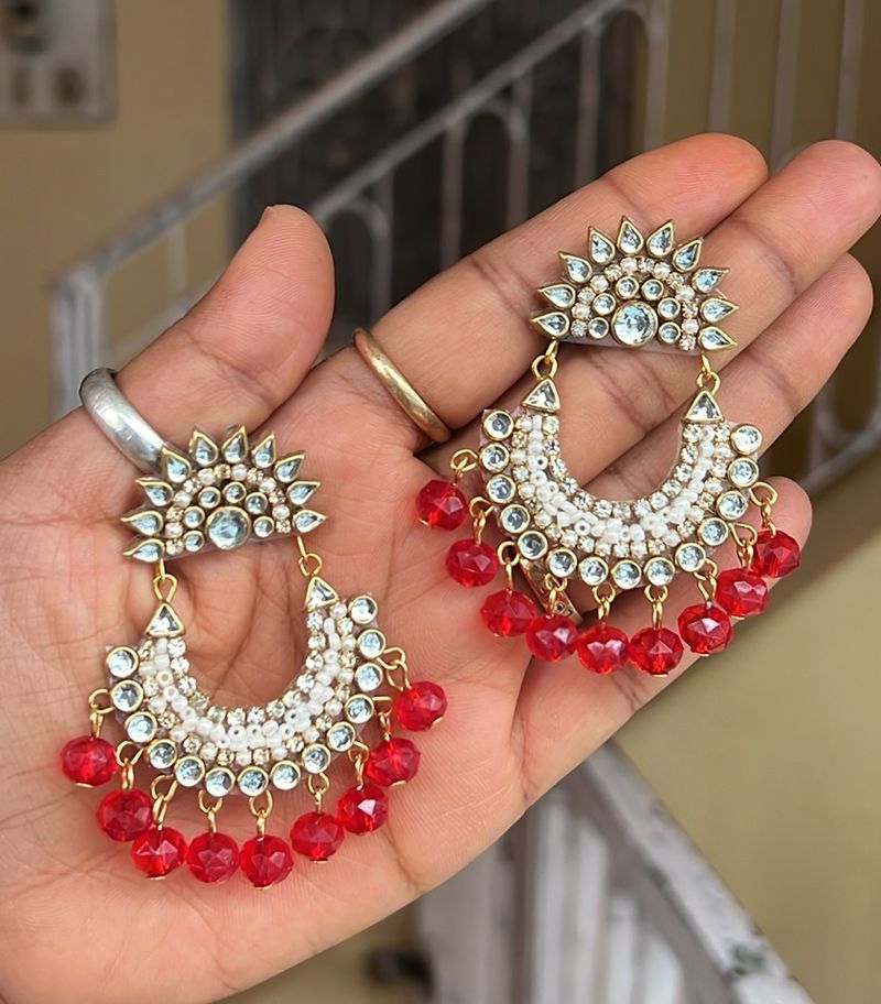 New Red Pearl Earrings