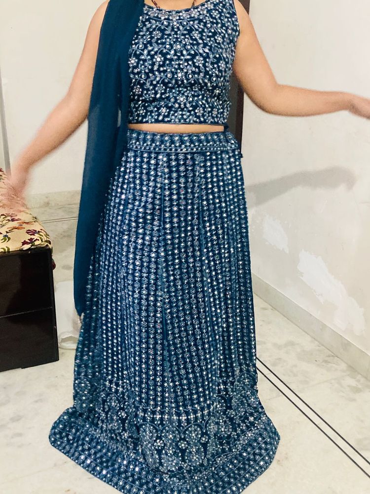 Westen Lehnga Crop Top