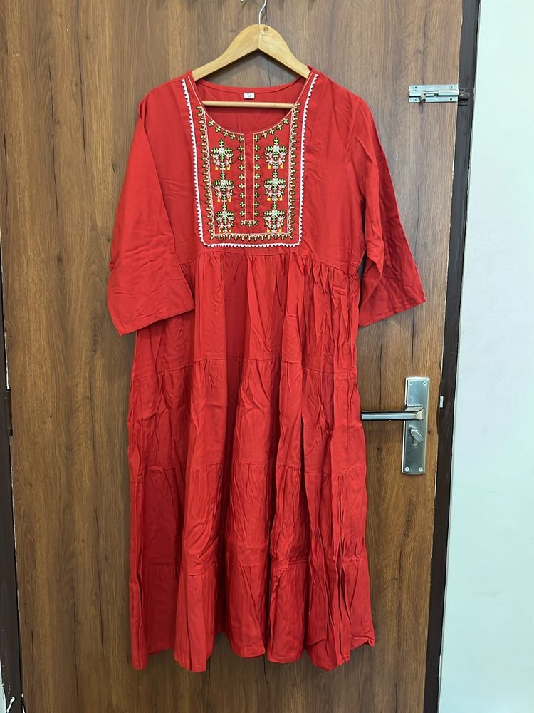 4XL Embroidery Kurta For Women