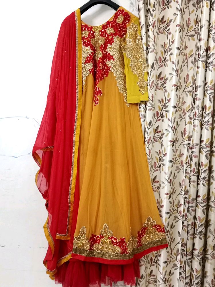 Bridal Yellow Gown For Beautiful Evening