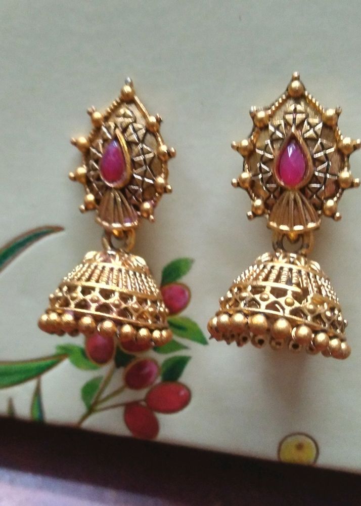 Antique Style Traditional Gold Plated Jhumki