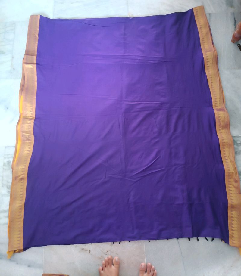 Blue Colour Cotton Traditional Saree.