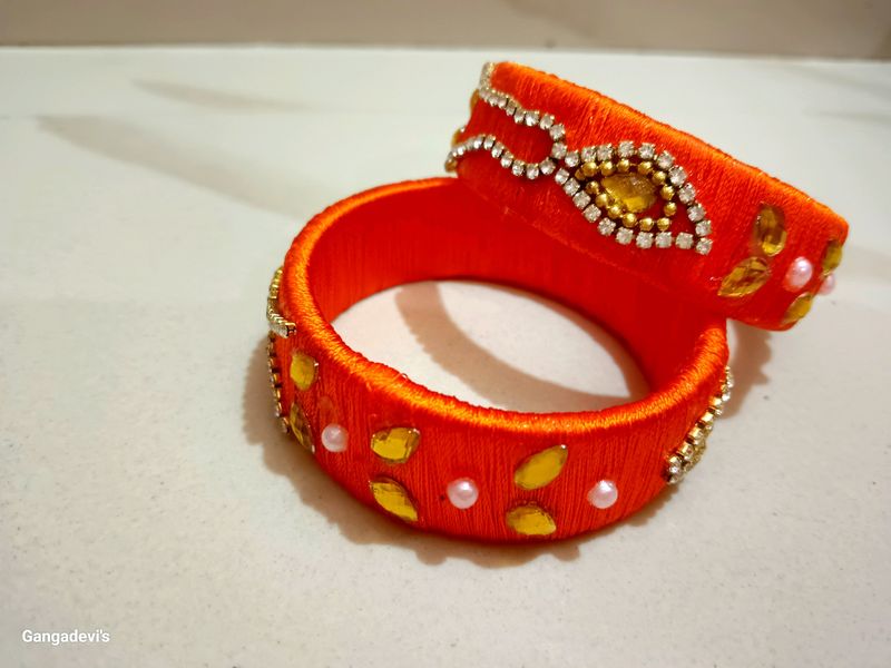 Orange 🍊 Colour Thread Bangles