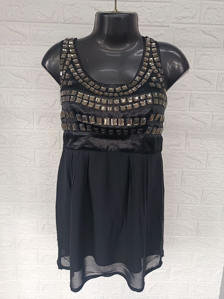 Beaded Black Party Dress