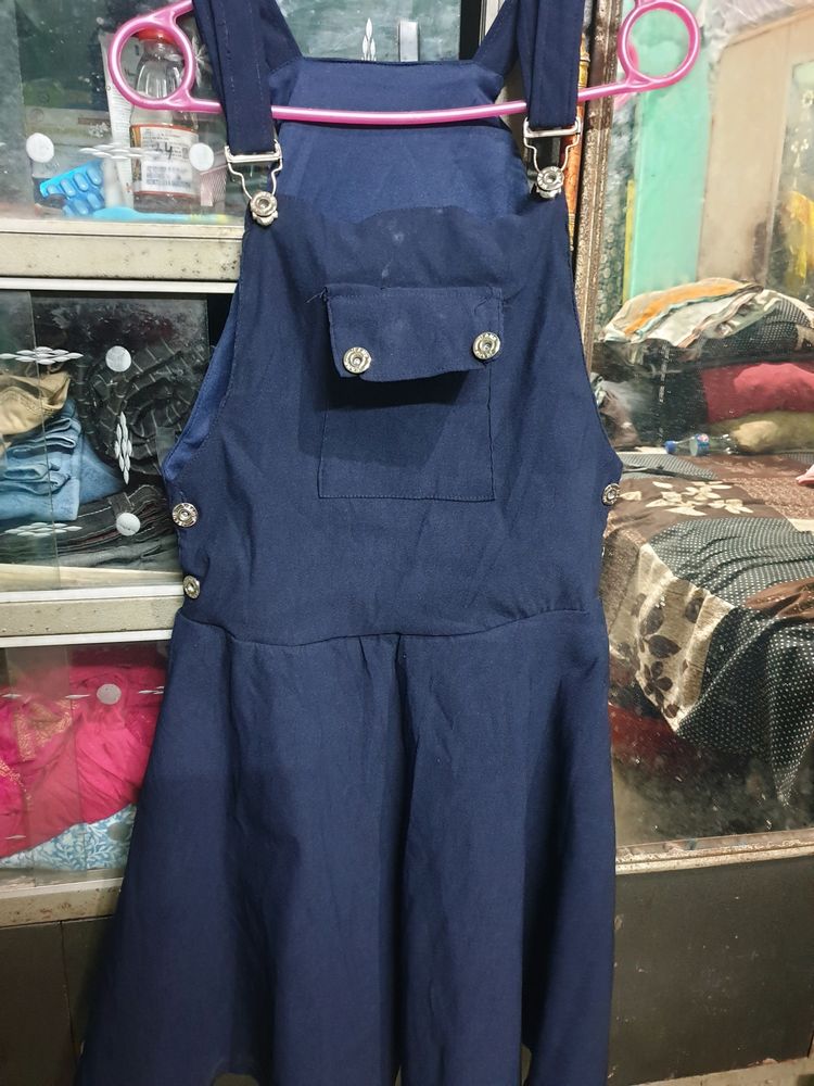 Navy Blue Pinafore Dress